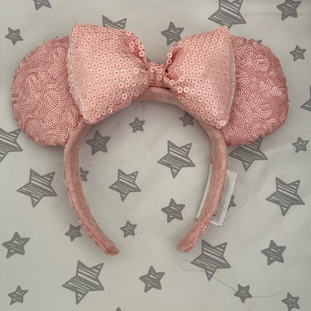 Pink Sequin Mouse Ears Headband